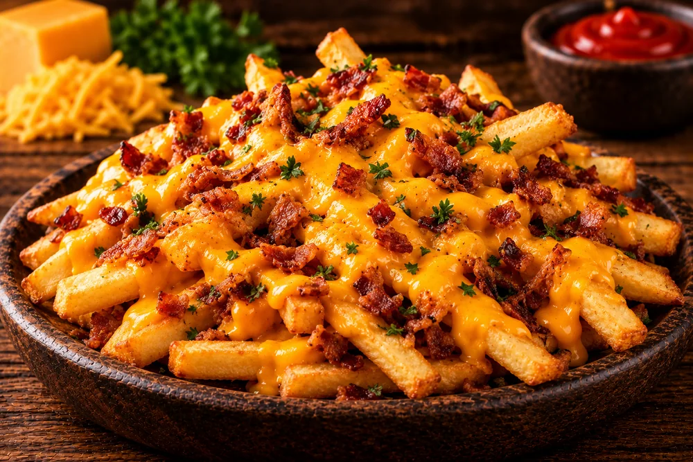 Papas con Cheddar Bocato Express Cochabamba